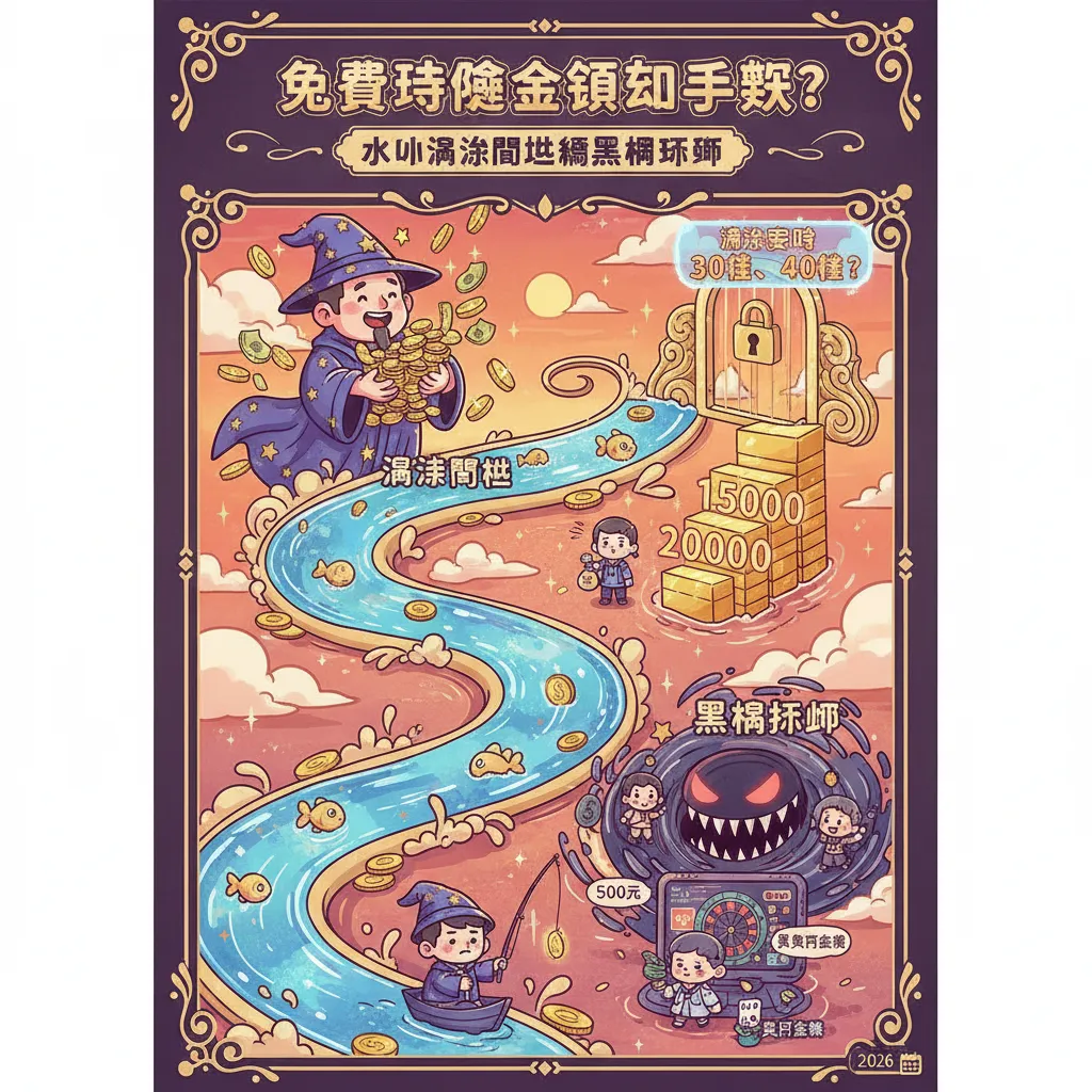免費體驗金領到手軟？小心流水門檻跟黑網陷阱